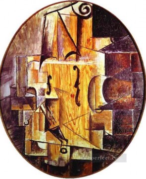 抽象的かつ装飾的 Painting - ヴァイオリン 1912 キュビスト